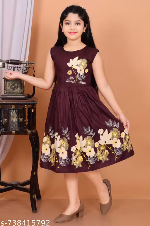 Girls Printed Cotton Frock